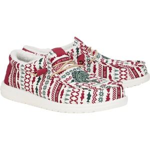 Hey Dude Wally Merry Fishmas Green Red Christmas Sweater Shoes Men's Size 10